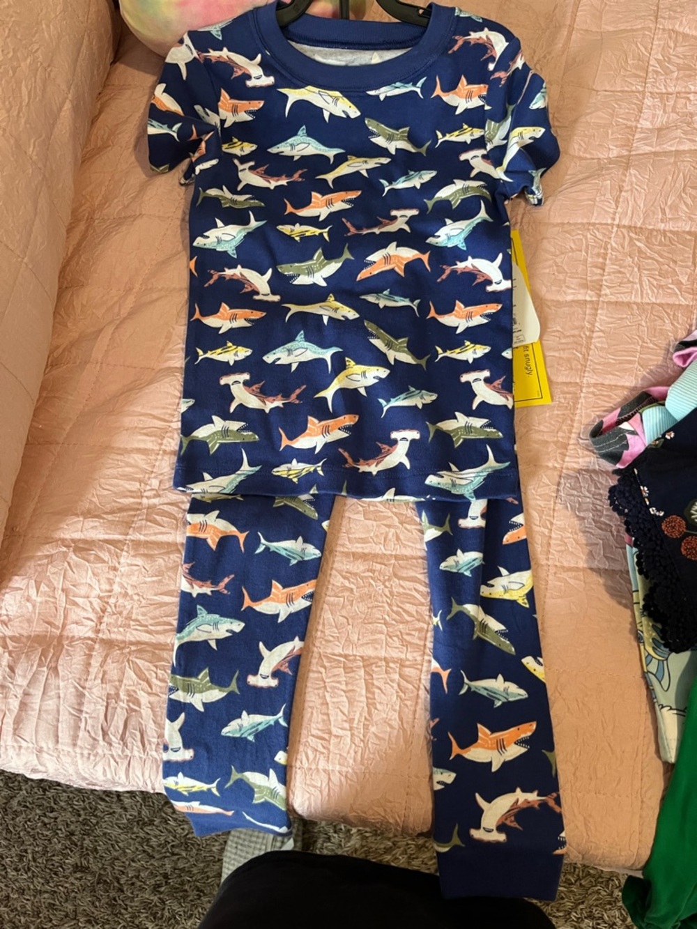 Kids Navy Shark Print Pajama Set